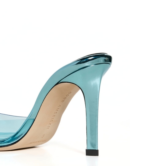 Good American 🩵 Glass Slipper Mules - Blue - Size 7 - Picture 5 of 7